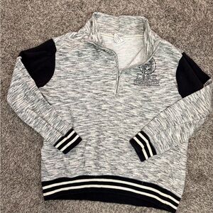 PINK VS Gray and Black Quarter-Zip Sweatshirt